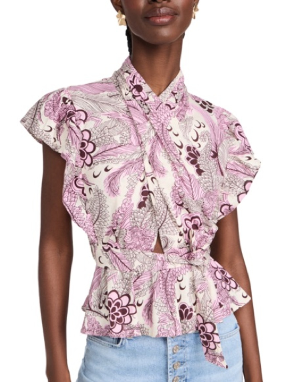 Derek Lam 10 Crosby Brynn Wrap Top size 6